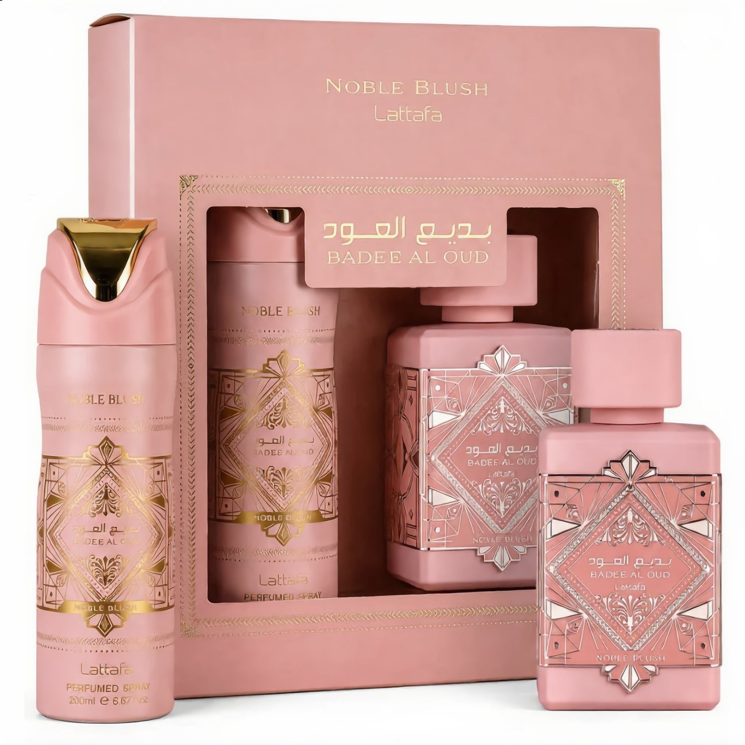 Lattafa Set Badee Al Oud Noble Blush With Edp 100 ml + Spray 200 ml