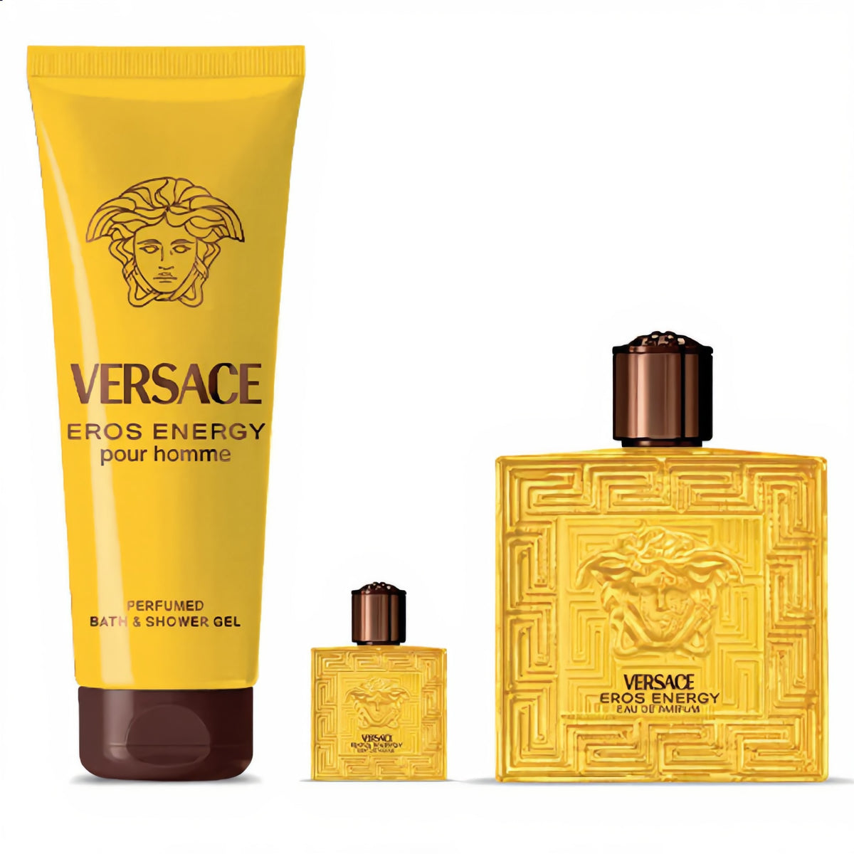 Set Versace Eros Energy EDP pour Homme 100 ml + Mini 5 ml + Gel de Ducha 150 ml