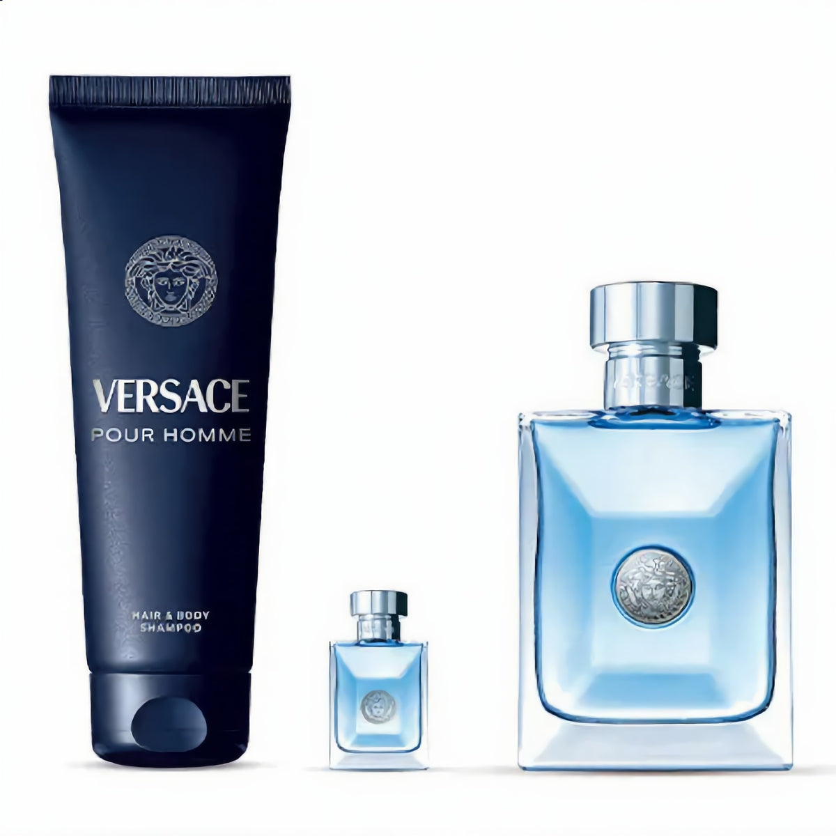 Set Versace EDT pour Homme 100 ml + Mini 5 ml + Body Shampoo 150 ml
